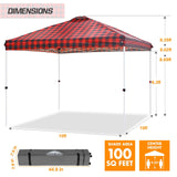 Easy Setup Straight Leg 10x10 Pop Up Canopy Tent Graphix Top w/ 100 sqft of Shade - Eagle Peak Custom Canopy Tent