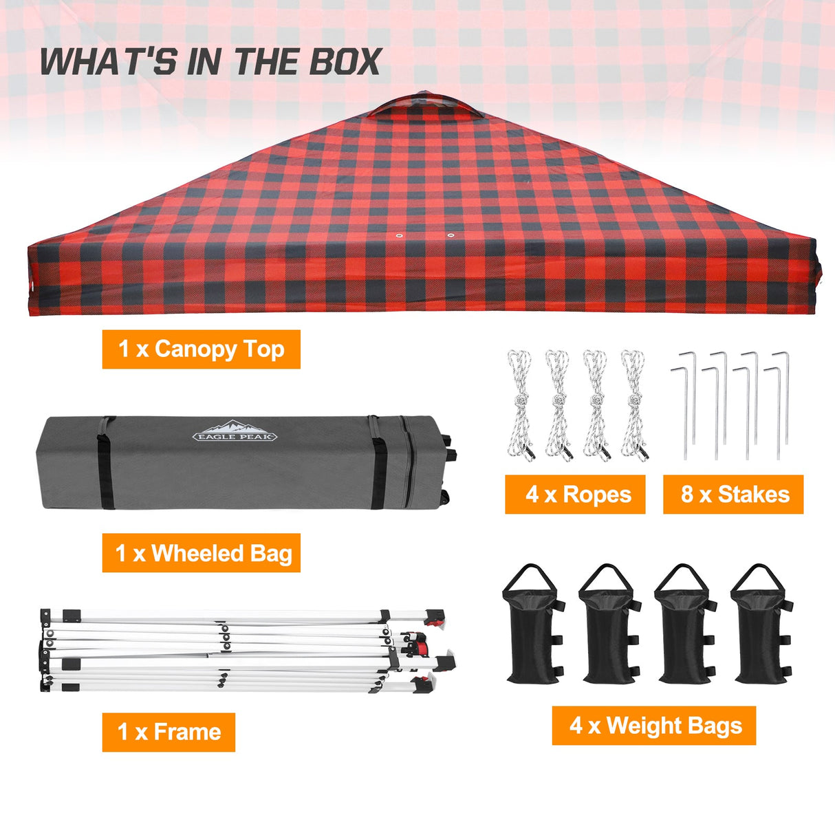 Easy Setup Straight Leg 10x10 Pop Up Canopy Tent Graphix Top w/ 100 sqft of Shade - Eagle Peak Custom Canopy Tent