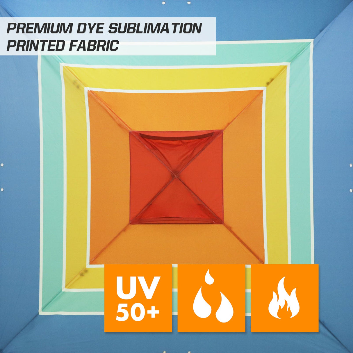 Easy Setup Straight Leg 10x10 Pop Up Canopy Tent Graphix Top w/ 100 sqft of Shade - Eagle Peak Custom Canopy Tent