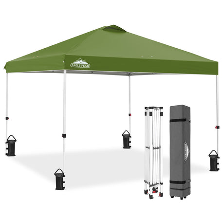 Easy Setup Straight Leg 10x10 Pop Up Canopy Tent w/ 100 sqft of Shade - Eagle Peak Custom Canopy Tent