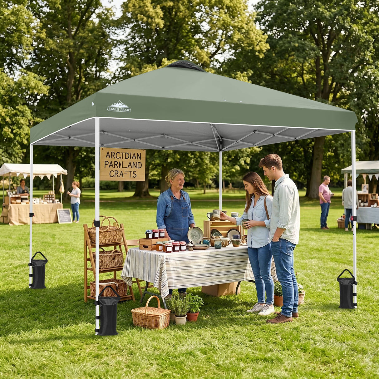 Easy Setup Straight Leg 10x10 Pop Up Canopy Tent w/ 100 sqft of Shade - Eagle Peak®