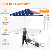 Easy Setup Straight Leg 10x10 Pop Up Canopy Tent w/ 100 sqft of Shade - Eagle Peak®