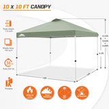 Easy Setup Straight Leg 10x10 Pop Up Canopy Tent w/ 100 sqft of Shade - Eagle Peak Custom Canopy Tent