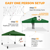 Easy Setup Straight Leg 10x10 Pop Up Canopy Tent w/ 100 sqft of Shade - Eagle Peak®