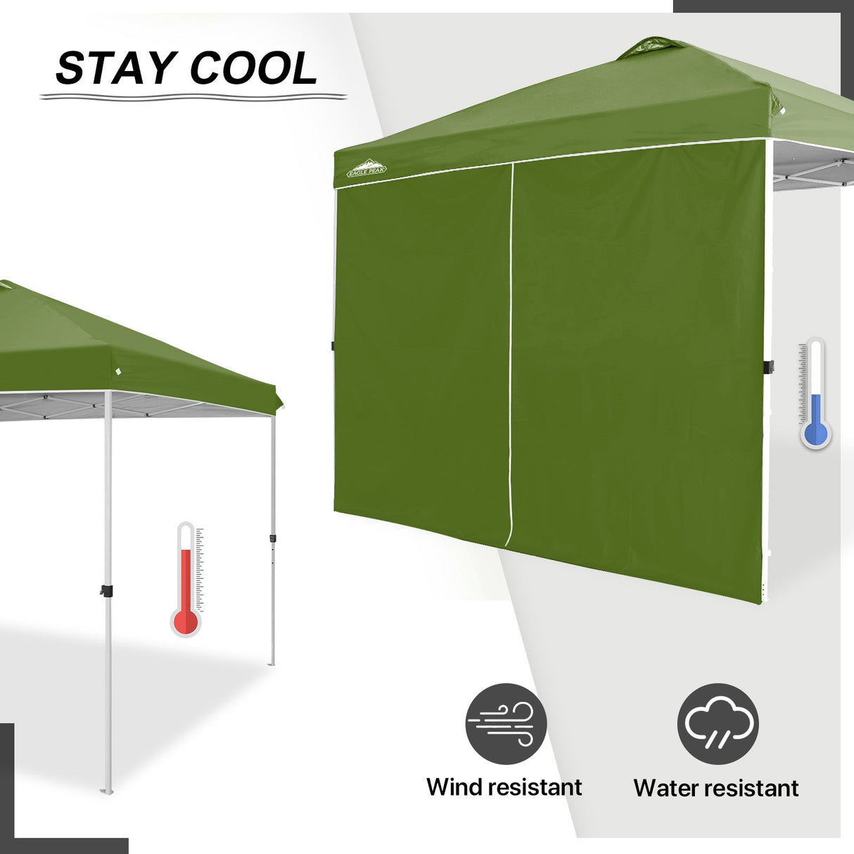 Entry Wall Panel with Zipper for 10x10 Straight Leg Canopy only, 1 Sidewall - Eagle Peak Custom Canopy Tent