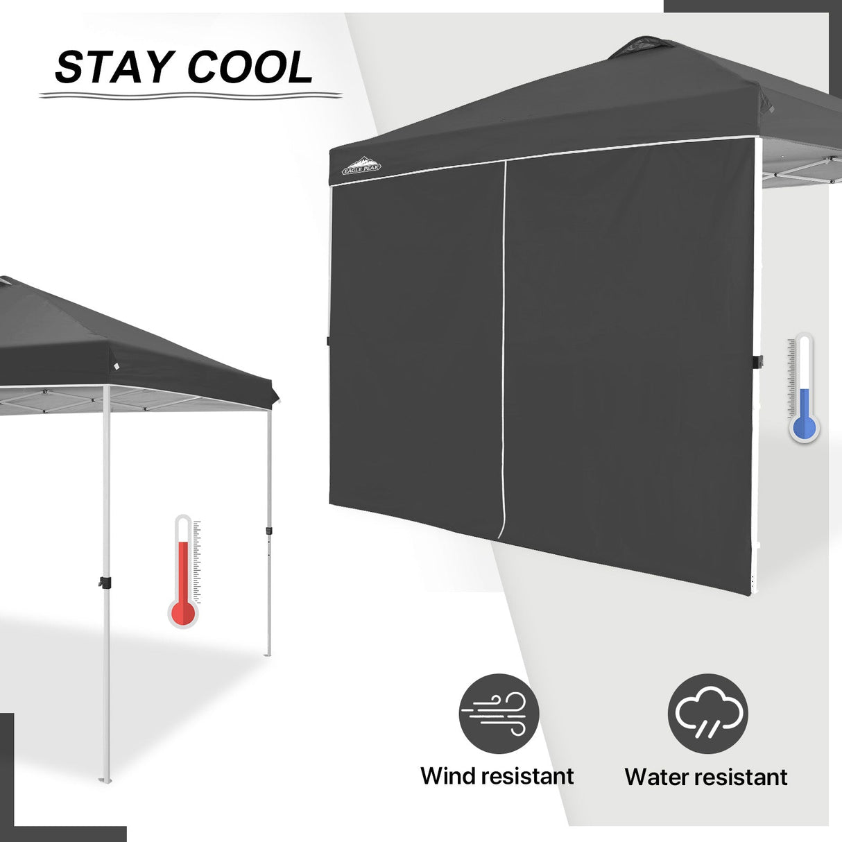 Entry Wall Panel with Zipper for 10x10 Straight Leg Canopy only, 1 Sidewall - Eagle Peak Custom Canopy Tent