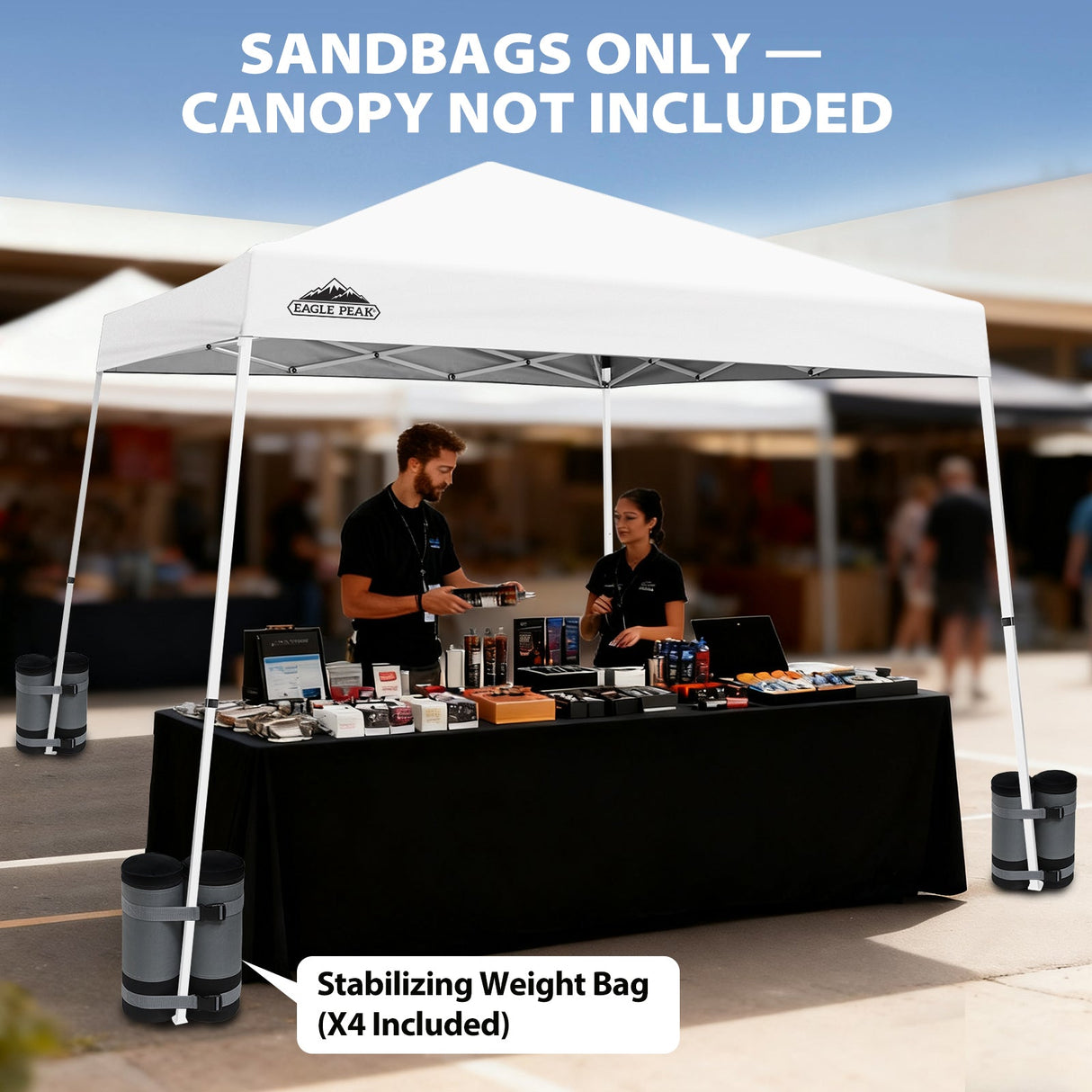 Extra Large Sandbags 180 lbs for Canopy Tent, Set of 4/6, Gray - Eagle Peak Custom Canopy Tent