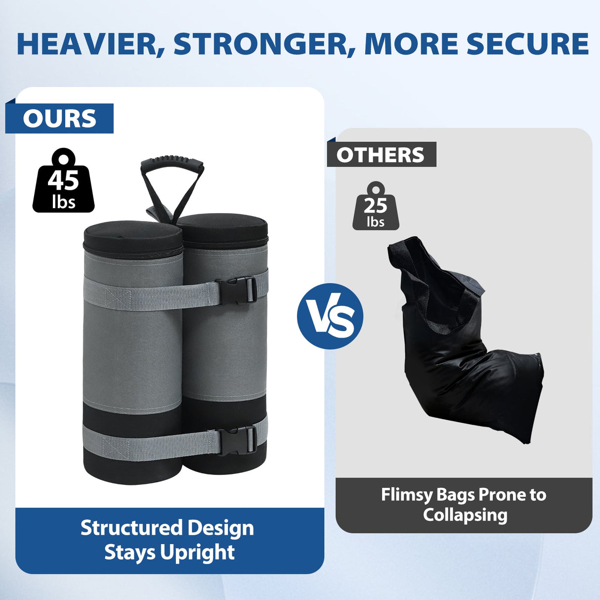 Extra Large Sandbags 180 lbs for Canopy Tent, Set of 4/6, Gray - Eagle Peak Custom Canopy Tent