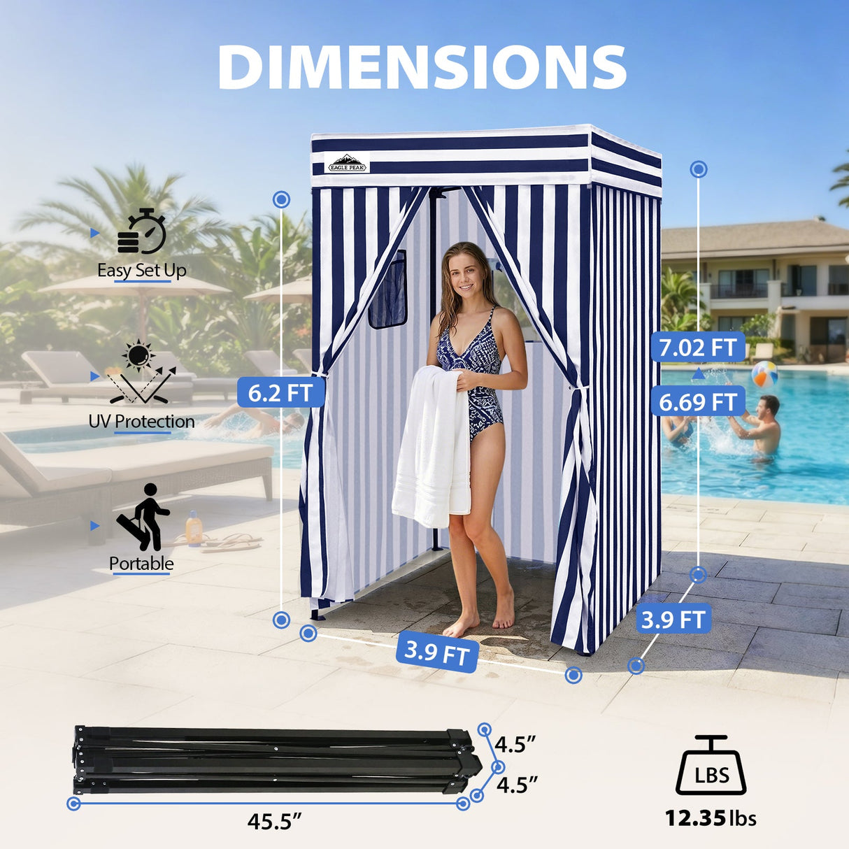 Flat Top 4x4 Pop-up Canopy Changing Room - Eagle Peak®