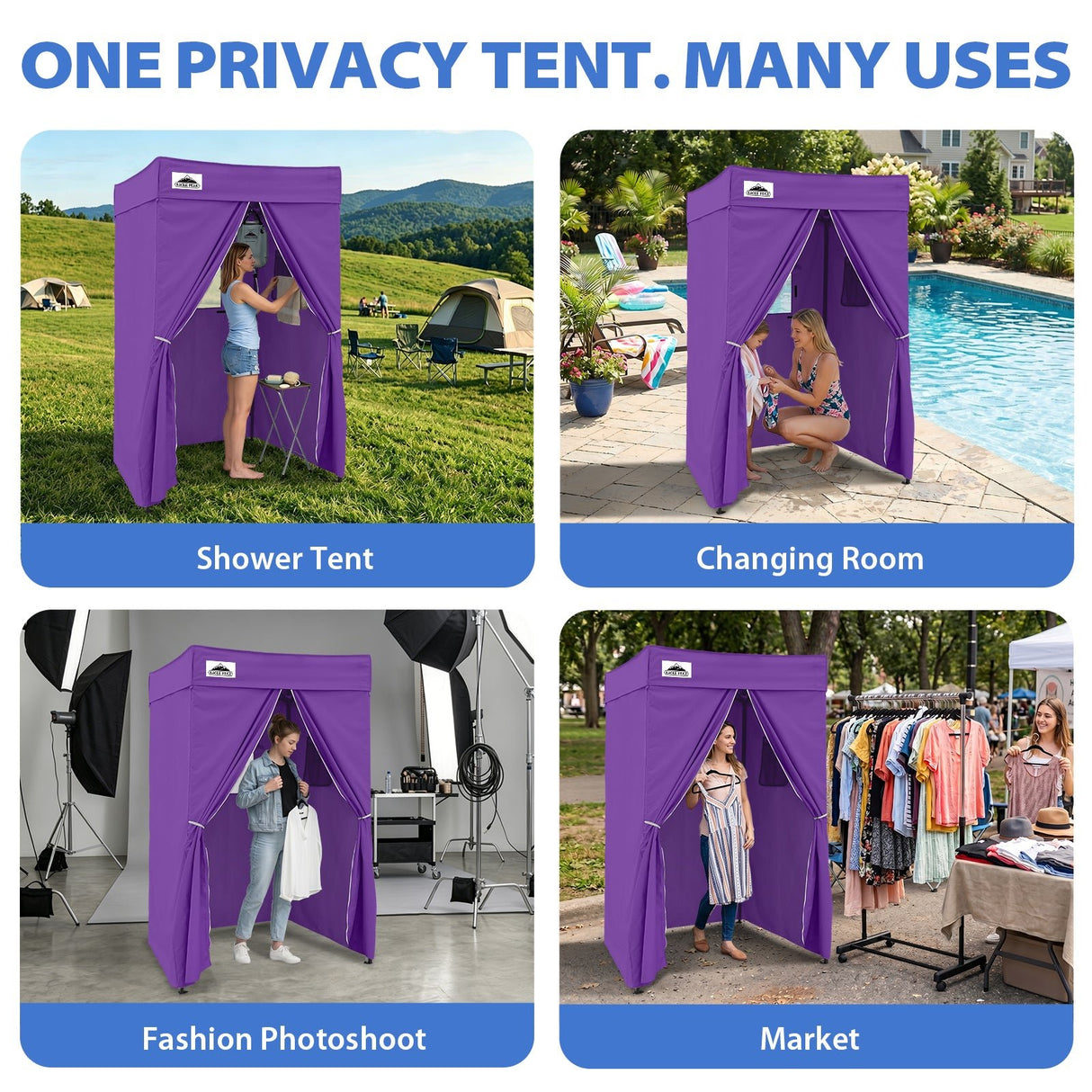 Flat Top 4x4 Pop-up Canopy Changing Room - Eagle Peak®