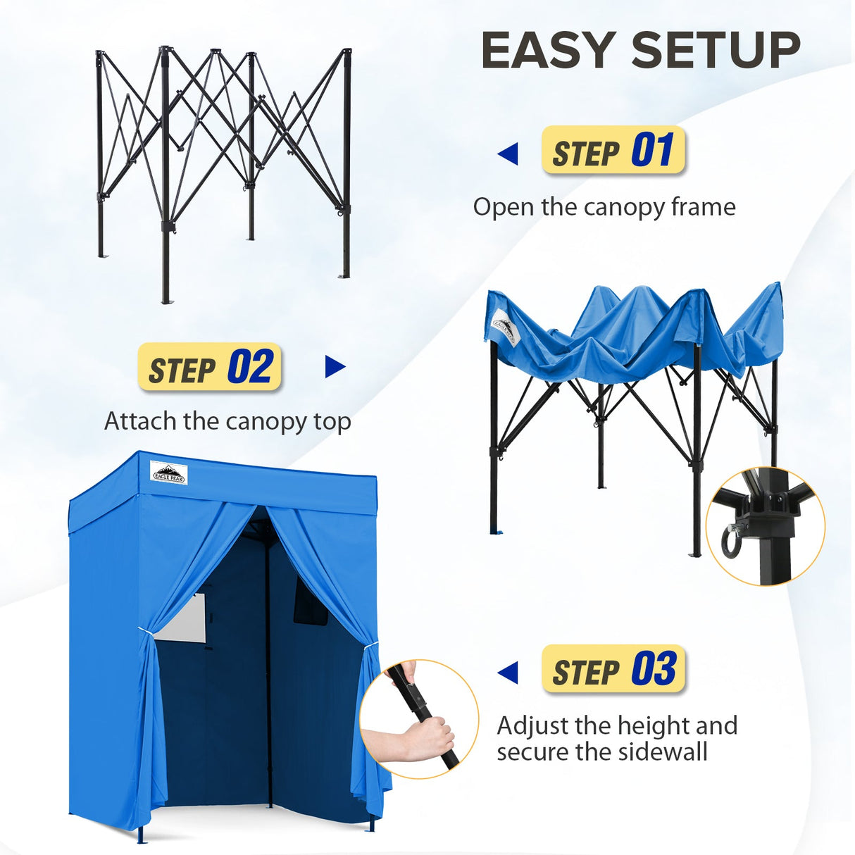 Flex Compact 5x5 Pop - up Canopy Changing Room - Eagle Peak Custom Canopy Tent