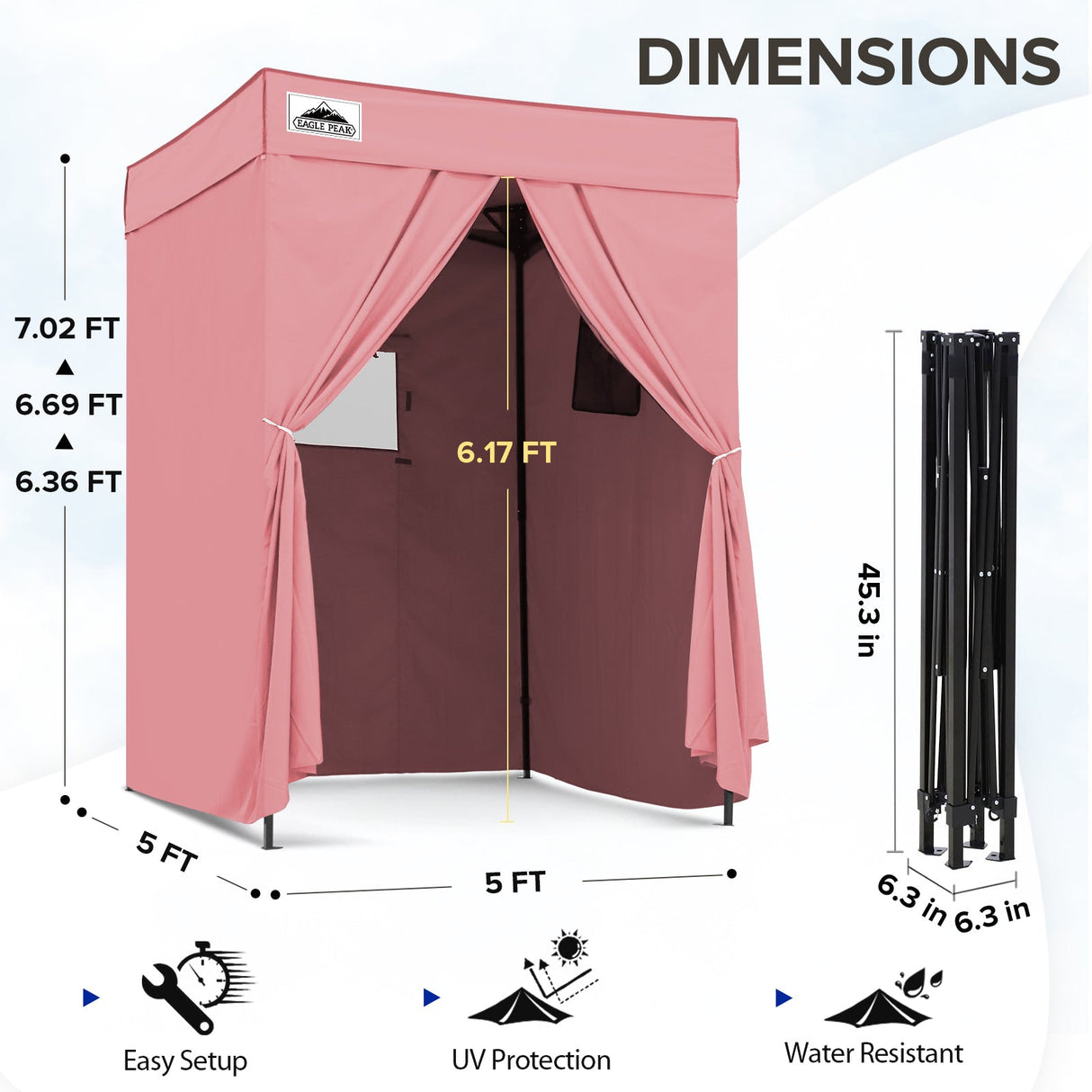 Flex Compact 5x5 Pop - up Canopy Changing Room - Eagle Peak Custom Canopy Tent