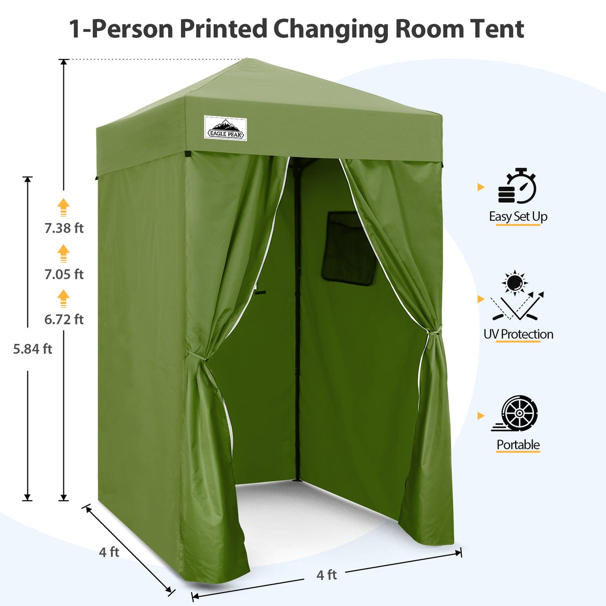 Flex Ultra Compact 4x4 Pop Up Changing Room Canopy - Eagle Peak Custom Canopy Tent