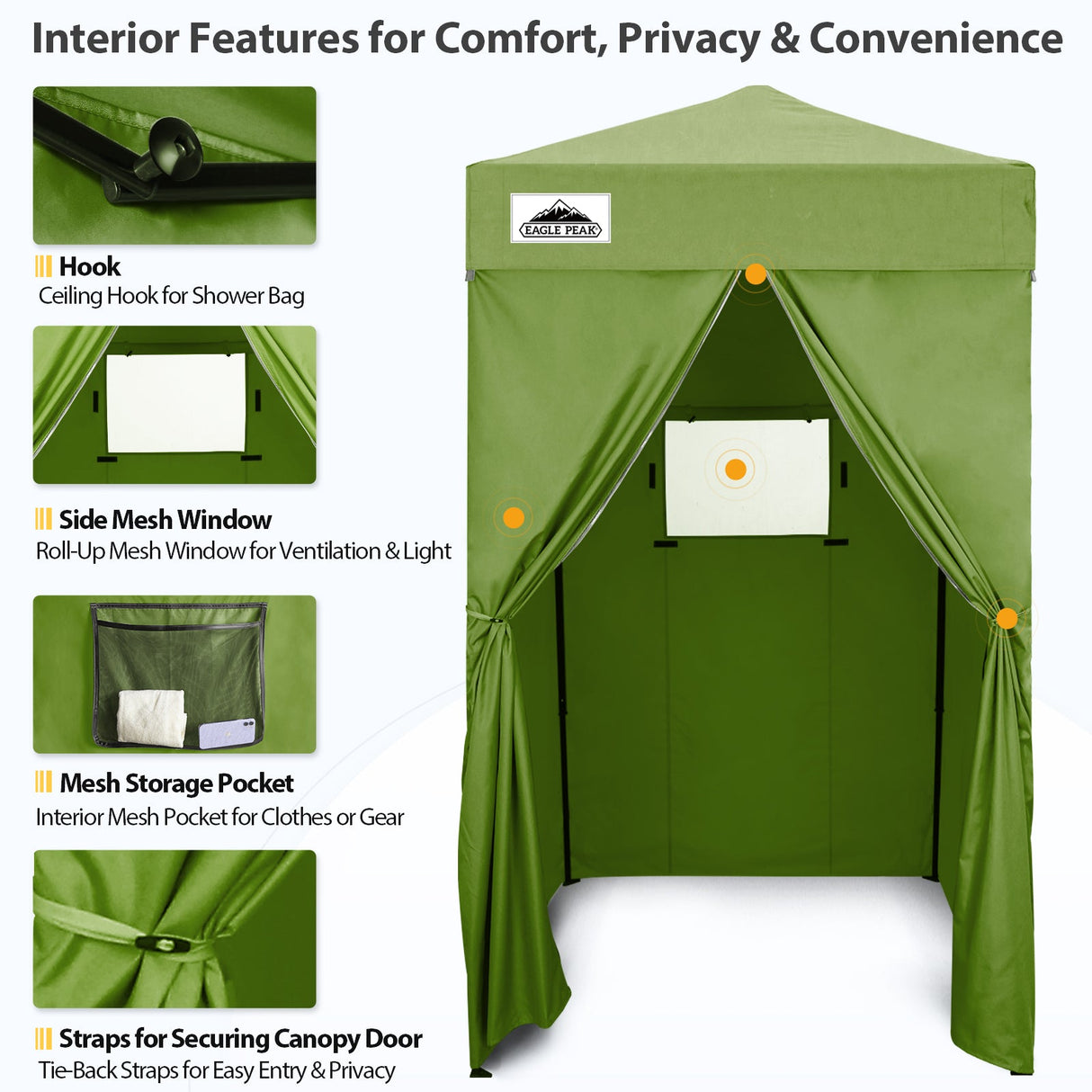 Flex Ultra Compact 4x4 Pop Up Changing Room Canopy - Eagle Peak Custom Canopy Tent