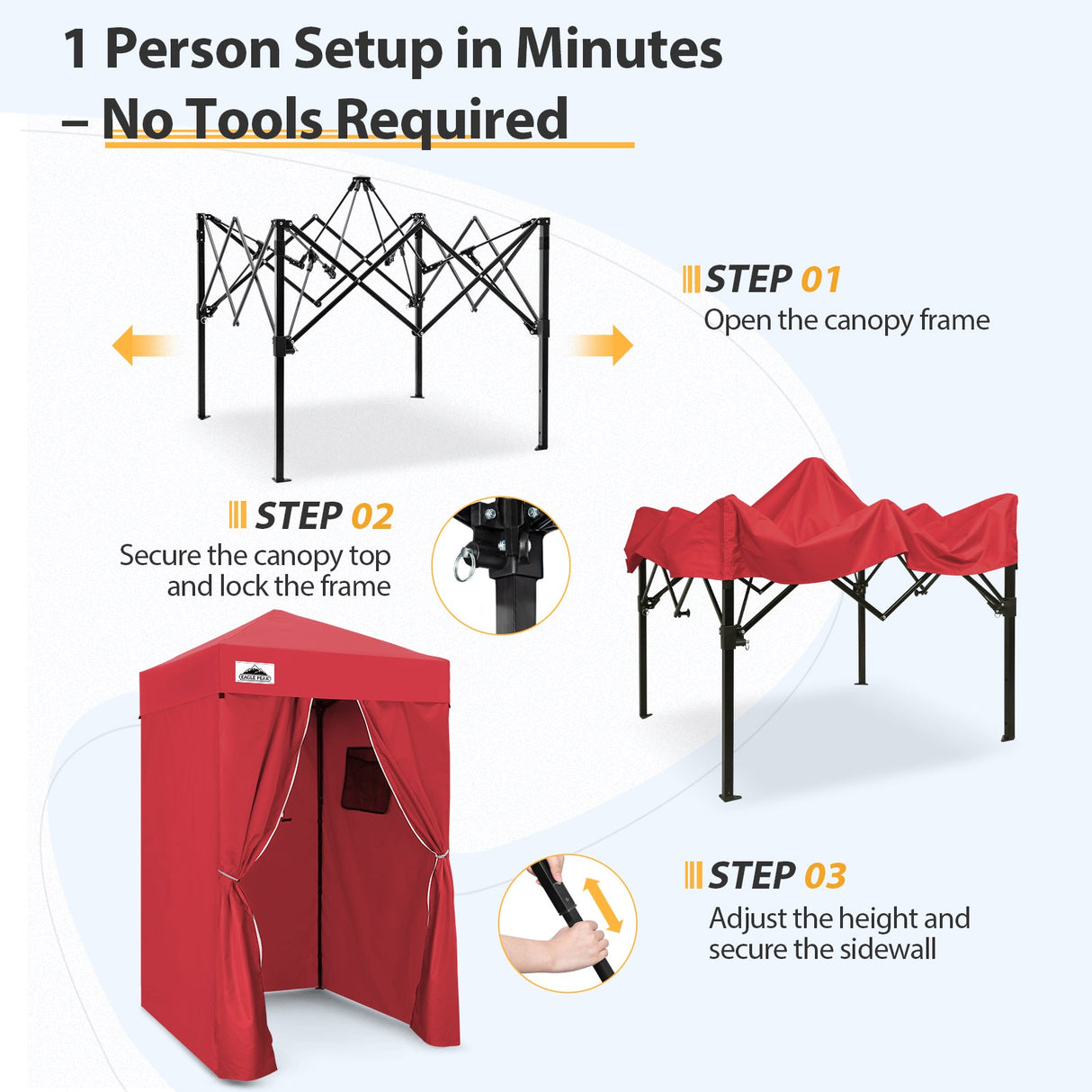 Flex Ultra Compact 4x4 Pop Up Changing Room Canopy - Eagle Peak Custom Canopy Tent