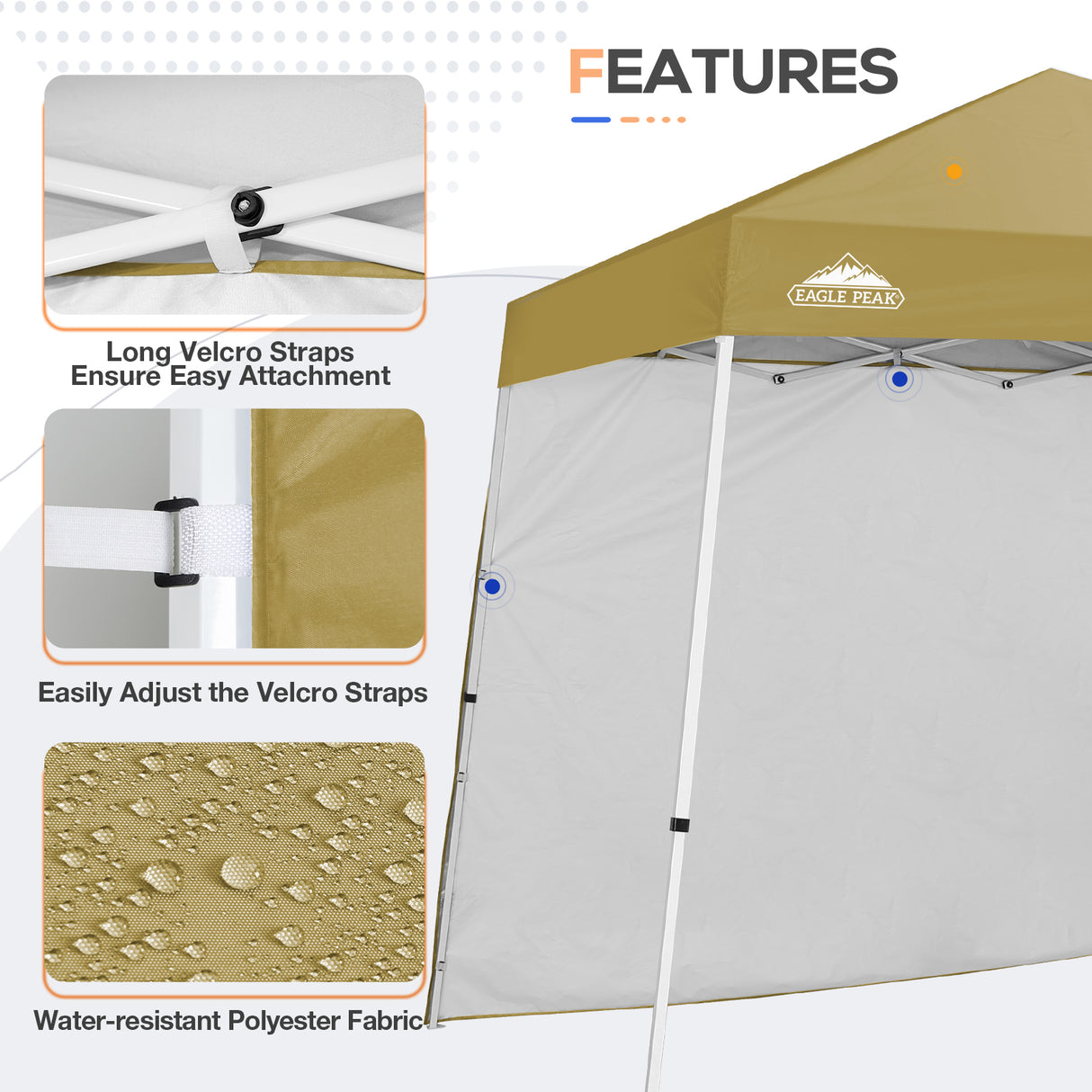 Sunwall / Sidewall for 10x10 Slant Leg Canopy Only, 1 Sidewall