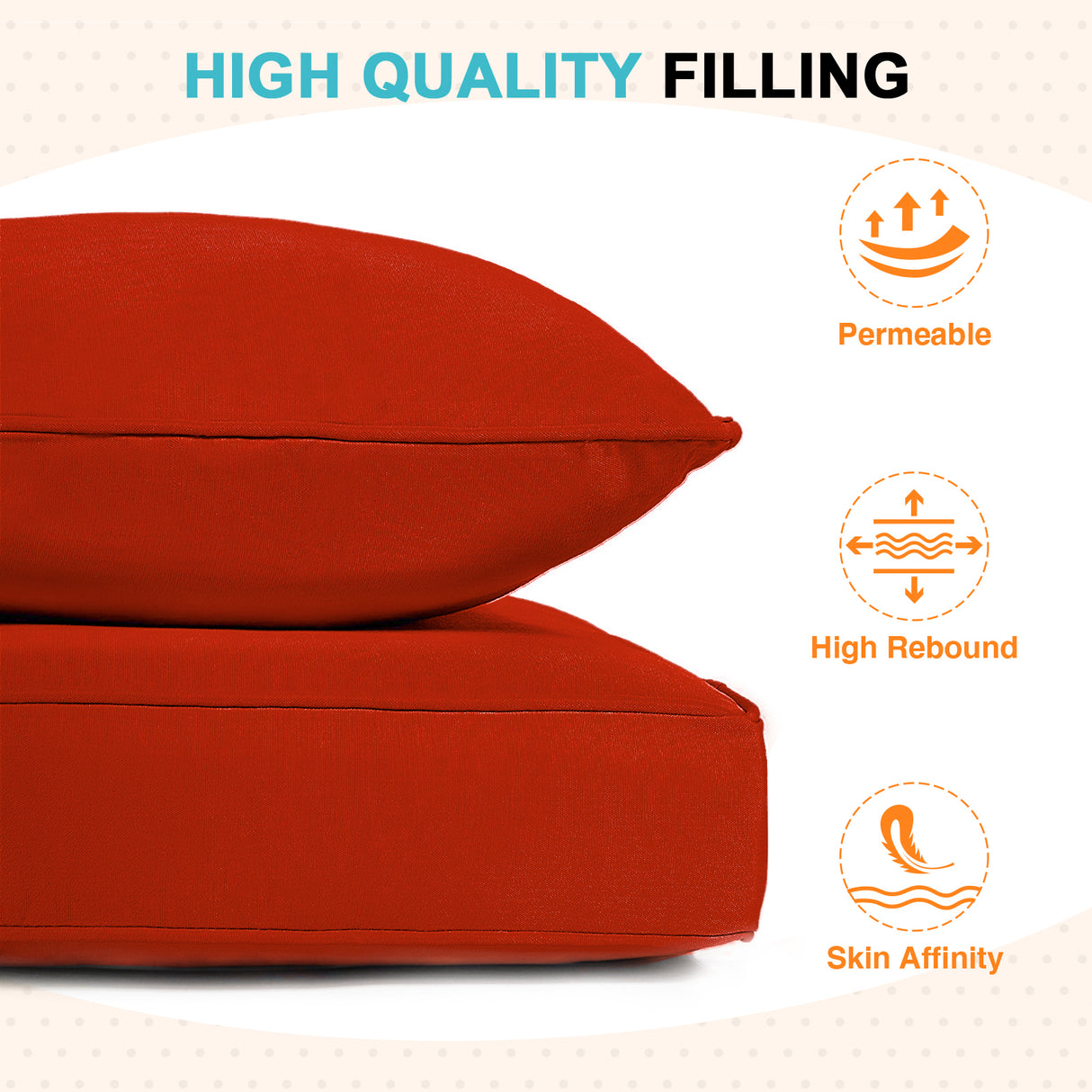 Outdoor Deep Seat Patio Seat Cushion Set, 25x25x5 inch, 2-Piece Back Chair Cushion