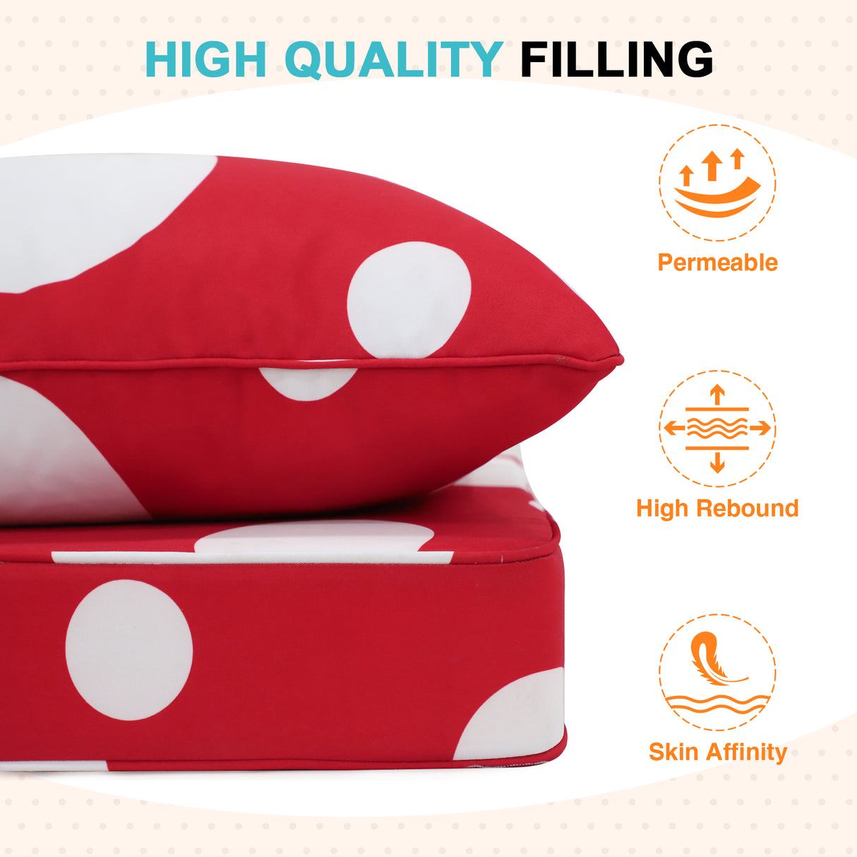 Outdoor Deep Seat Patio Seat Cushion Set, 25x25x5 inch, 2-Piece Back Chair Cushion