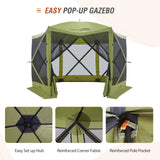 12 x 12 ft Pop Up 6 Sided Instant Gazebo Canopy with Mesh Netting
