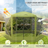 12 x 12 ft Pop Up 6 Sided Instant Gazebo Canopy with Mesh Netting