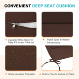 Outdoor Deep Seat Patio Seat Cushion Set, 25x25x5 inch, 2-Piece Back Chair Cushion