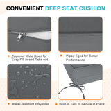 Outdoor Deep Seat Patio Seat Cushion Set, 25x25x5 inch, 2-Piece Back Chair Cushion