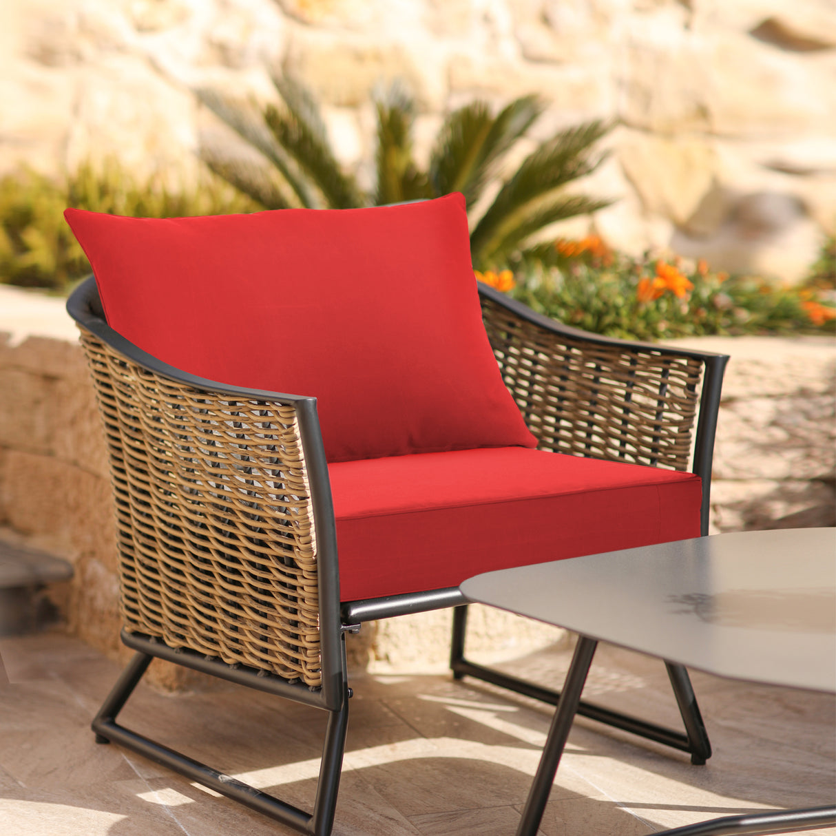 Outdoor Deep Seat Patio Seat Cushion Set, 25x25x5 inch, 2-Piece Back Chair Cushion