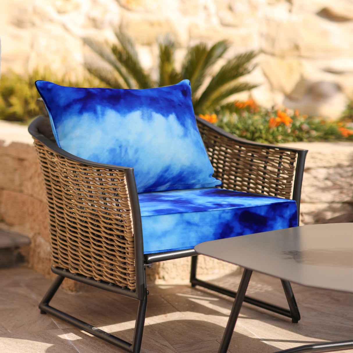 Outdoor Deep Seat Patio Seat Cushion Set, 25x25x5 inch, 2-Piece Back Chair Cushion