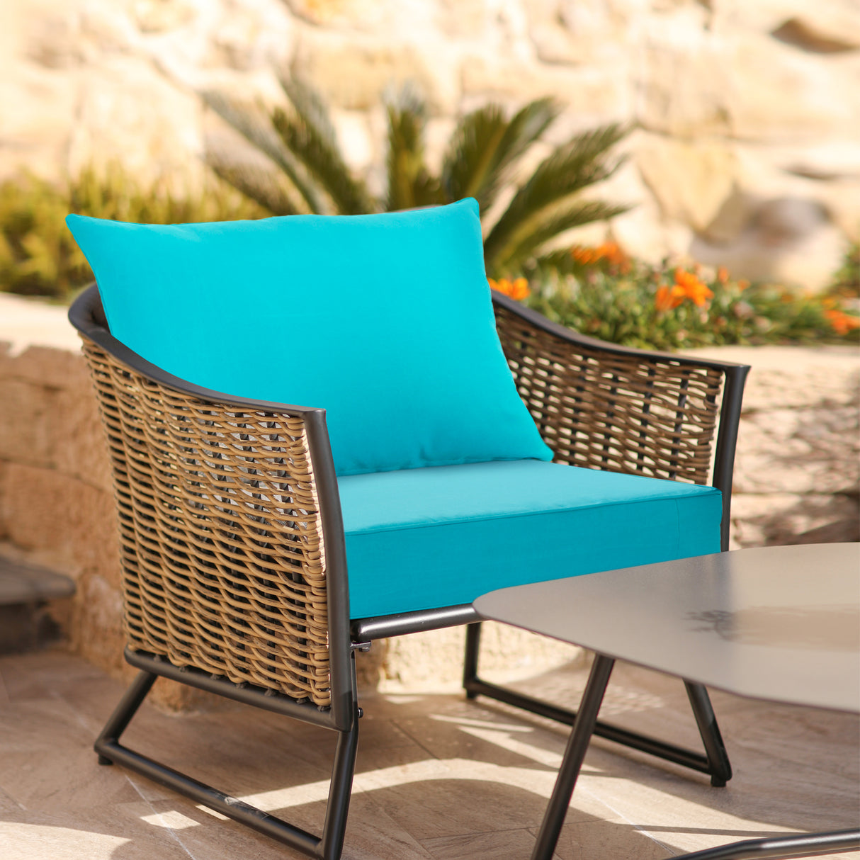 Outdoor Deep Seat Patio Seat Cushion Set, 25x25x5 inch, 2-Piece Back Chair Cushion