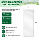 Greenhouse Repair Tape 4”x10”, 4/8 Pack, Clear - Eagle Peak Custom Canopy Tent