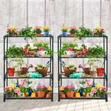 Greenhouse Shelving Staging Double 4 Tier, 30" x 12" x 42", Green - Eagle Peak Custom Canopy Tent