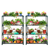 Greenhouse Shelving Staging Double 4 Tier, 30" x 12" x 42", Green - Eagle Peak Custom Canopy Tent