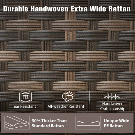 Harbor Haven 3 PCS Wicker Patio Bistro Set, Outdoor Chairs &amp; Side Table - Eagle Peak Custom Canopy Tent