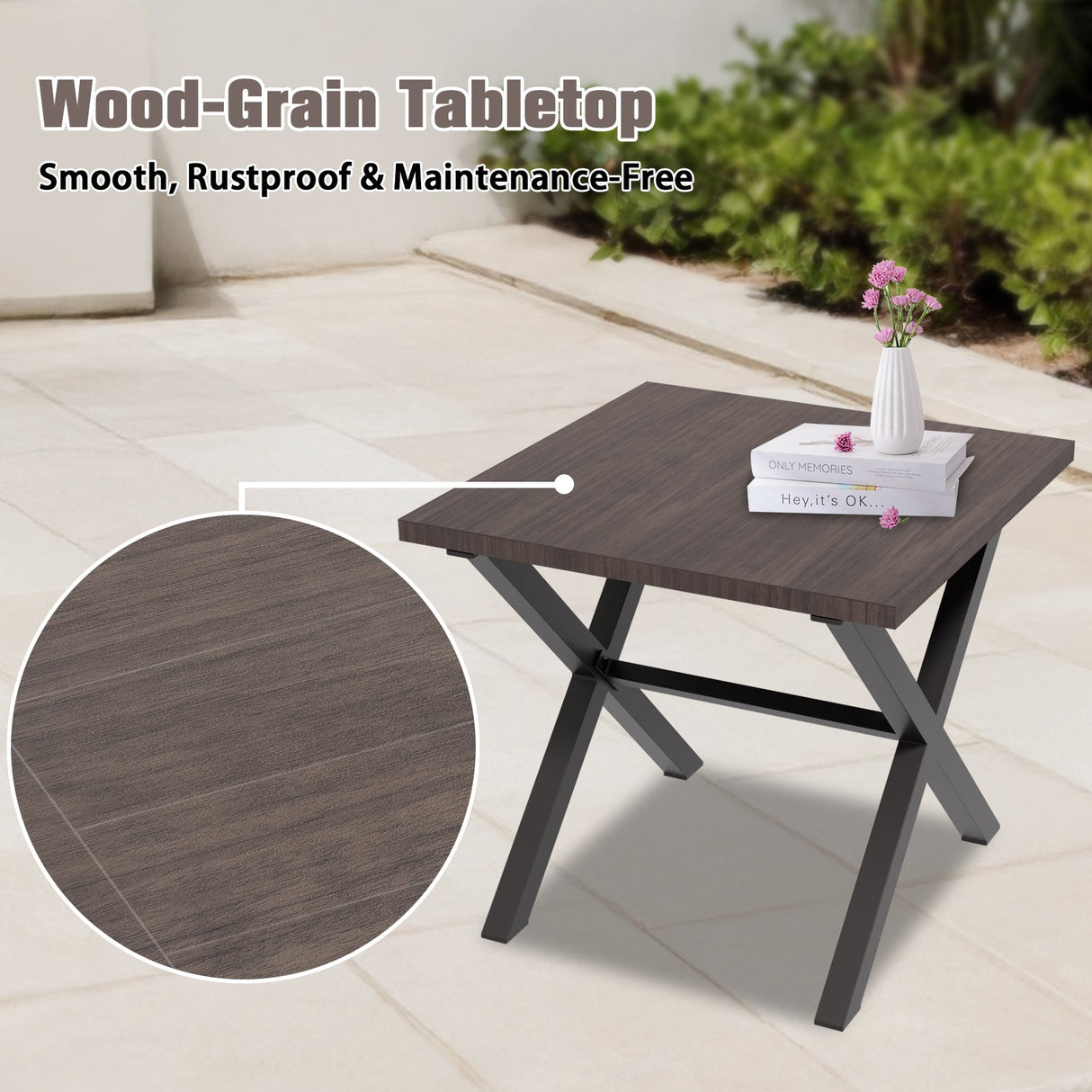 Harbor Haven 3 PCS Wicker Patio Bistro Set, Outdoor Chairs &amp; Side Table - Eagle Peak Custom Canopy Tent