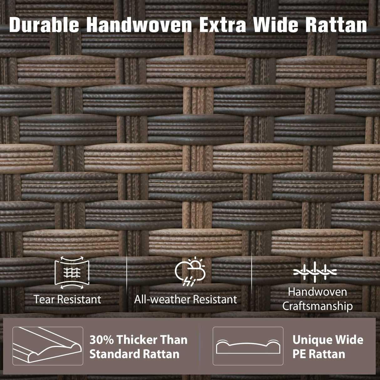 Harbor Haven 3 PCS Wicker Patio Bistro Set, Outdoor Swivel Rocking Chairs &Side Table - Eagle Peak Custom Canopy Tent