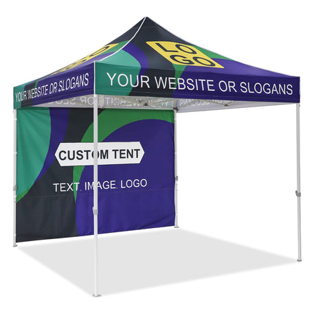 Heavy - Duty Canopy Tent with Your Logo and Custom Design 10x10 ft, CLICK TO CONFIGURE - Package Prices Start at $579.99 - Eagle Peak Custom Canopy Tent