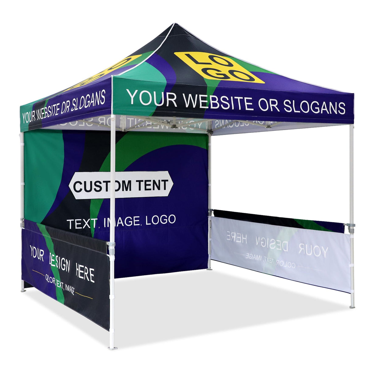 Heavy - Duty Canopy Tent with Your Logo and Custom Design 10x10 ft, CLICK TO CONFIGURE - Package Prices Start at $579.99 - Eagle Peak Custom Canopy Tent