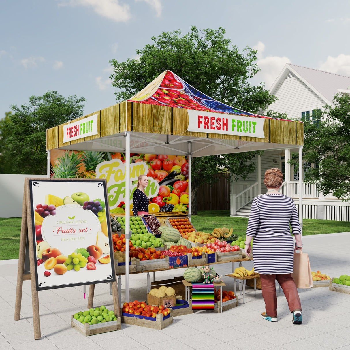 Heavy - Duty Canopy Tent with Your Logo and Custom Design 10x10 ft, CLICK TO CONFIGURE - Package Prices Start at $579.99 - Eagle Peak Custom Canopy Tent