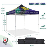 Heavy - Duty Canopy Tent with Your Logo and Custom Design 10x10 ft, CLICK TO CONFIGURE - Package Prices Start at $579.99 - Eagle Peak Custom Canopy Tent