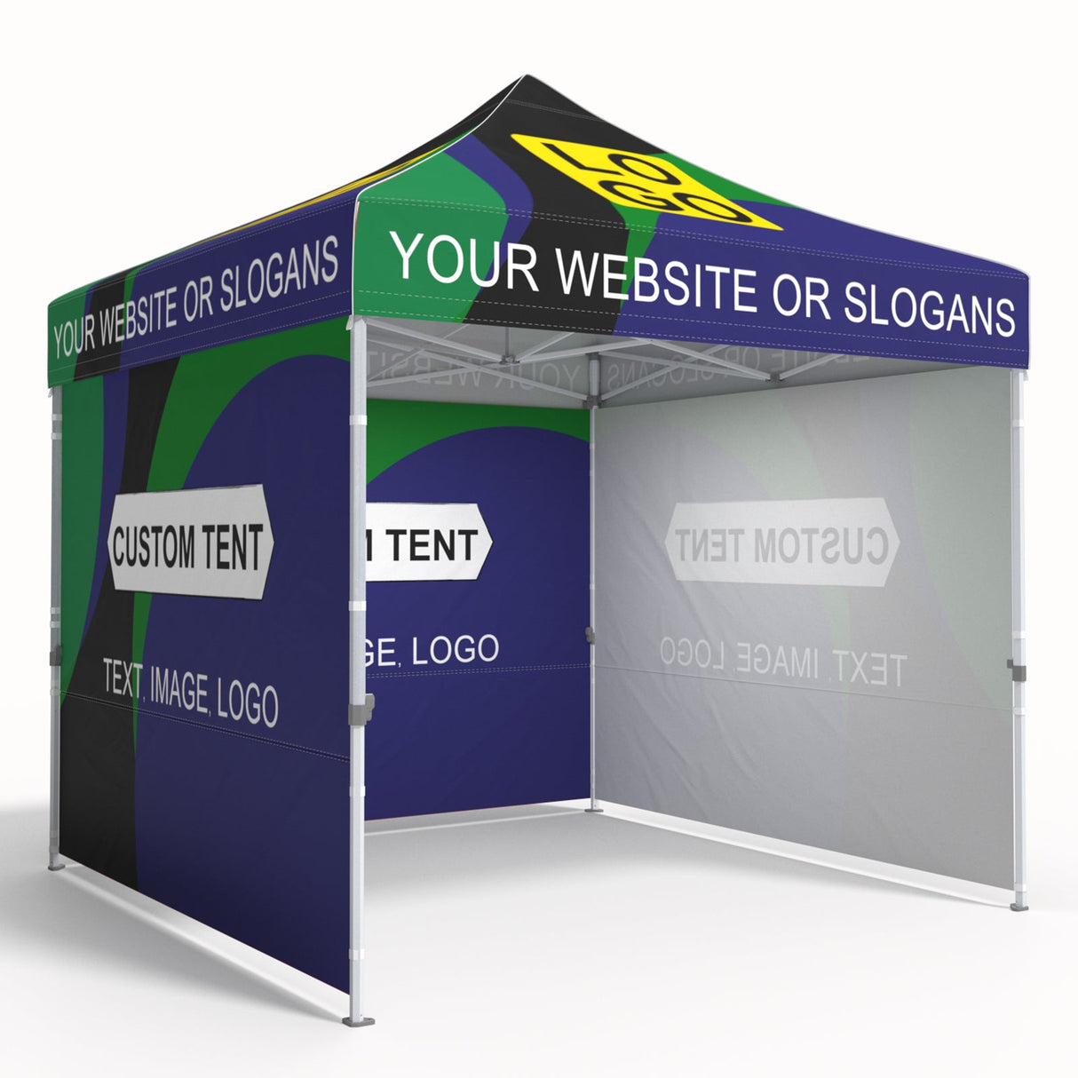 Heavy - Duty Canopy Tent with Your Logo and Custom Design 10x10 ft, CLICK TO CONFIGURE - Package Prices Start at $579.99 - Eagle Peak Custom Canopy Tent