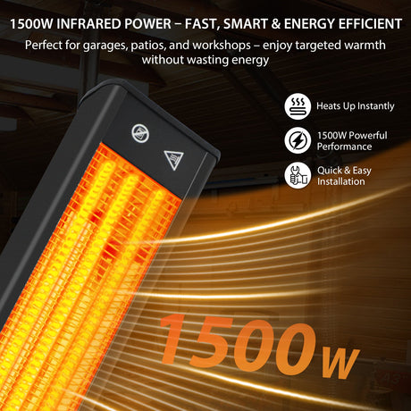 Infrared Patio Heater 1500W Carbon Fiber - Eagle Peak Custom Canopy Tent