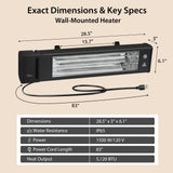 Infrared Patio Heater 1500W Carbon Fiber - Eagle Peak Custom Canopy Tent