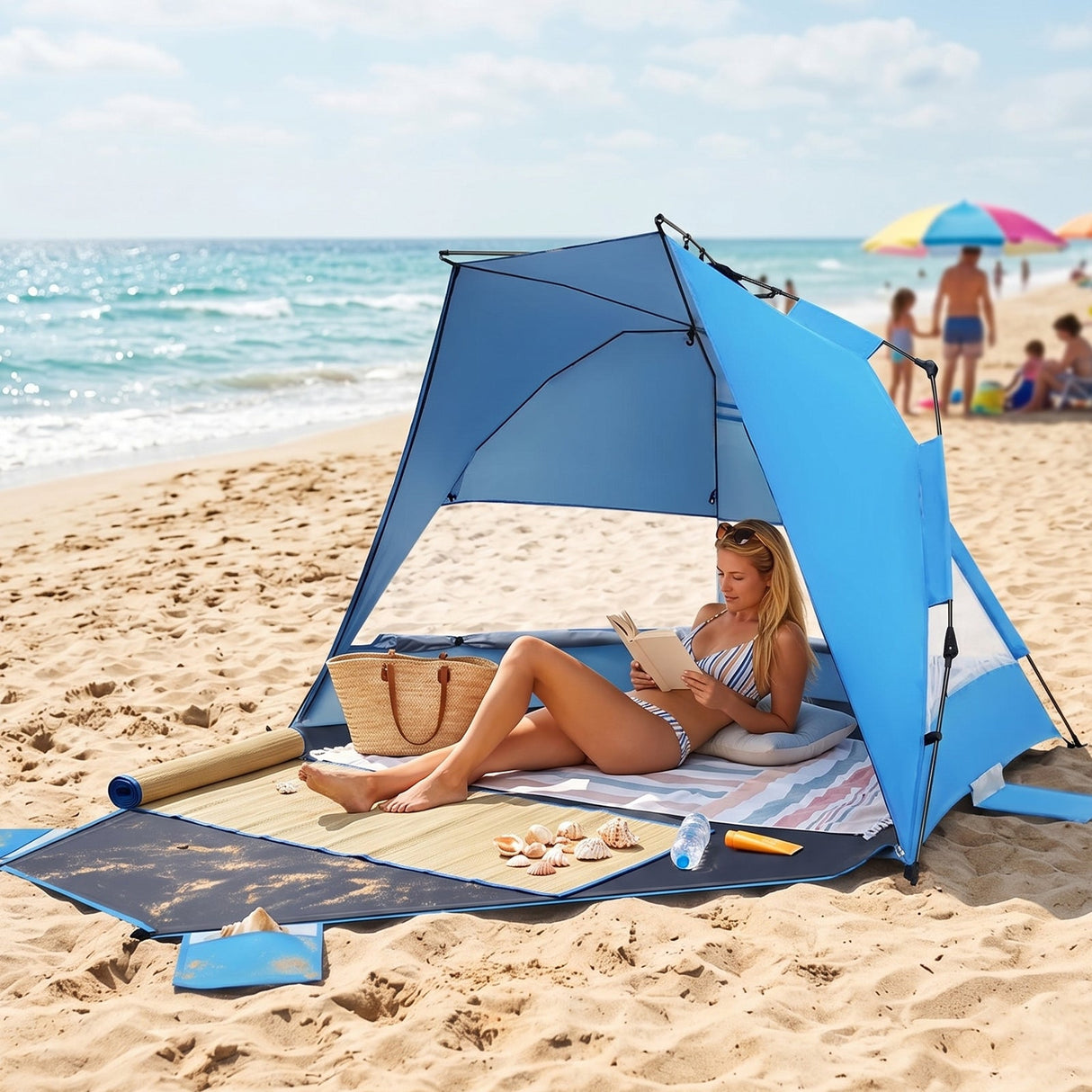 Instant Beach Tent, Sunshade with Windows - Eagle Peak