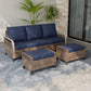 Modern Wicker 3 Piece Outdoor Patio Furniture Set, a 3 - Seat Loveseat and 2 Ottomans - Eagle Peak Custom Canopy Tent