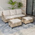 Modern Wicker 3 Piece Outdoor Patio Furniture Set, a 3 - Seat Loveseat and 2 Ottomans - Eagle Peak Custom Canopy Tent