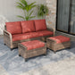 Modern Wicker 3 Piece Outdoor Patio Furniture Set, a 3 - Seat Loveseat and 2 Ottomans - Eagle Peak Custom Canopy Tent