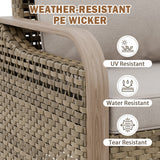 Modern Wicker 5 Piece Furniture Set w/ Patio Chairs, Brown/Gray - Eagle Peak®