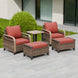 Modern Wicker 5 Piece Furniture Set w/ Patio Chairs, Brown/Gray - Eagle Peak Custom Canopy Tent