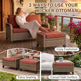 Modern Wicker 5 Piece Furniture Set w/ Patio Chairs, Brown/Gray - Eagle Peak®