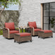 Modern Wicker 5 Piece Furniture Set w/ Swivel Rocking Chairs, Brown/Gray - Eagle Peak Custom Canopy Tent